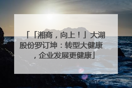 「湘商，向上！」大湖股份罗订坤：转型大健康，企业发展更健康