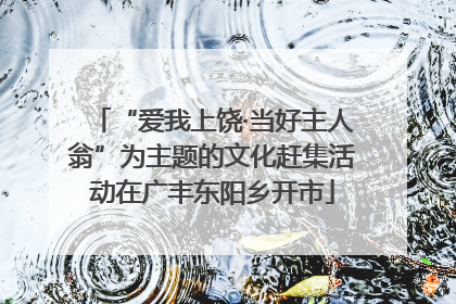 “爱我上饶·当好主人翁”为主题的文化赶集活动在广丰东阳乡开市