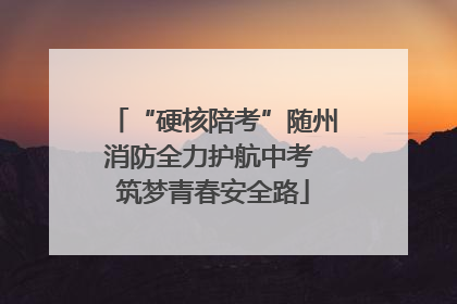 “硬核陪考”随州消防全力护航中考 筑梦青春安全路