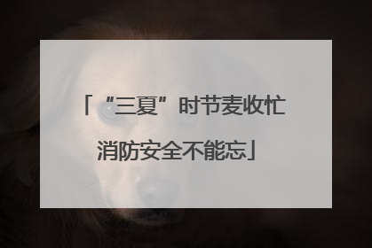 “三夏”时节麦收忙 消防安全不能忘