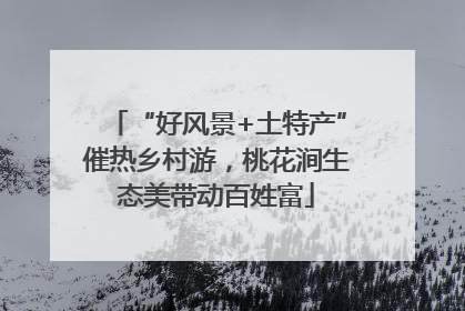 “好风景+土特产”催热乡村游，桃花涧生态美带动百姓富