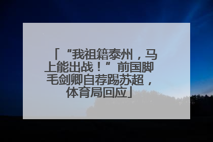“我祖籍泰州，马上能出战！”前国脚毛剑卿自荐踢苏超，体育局回应