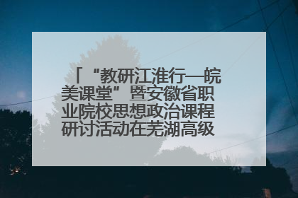 “教研江淮行—皖美课堂”暨安徽省职业院校思想政治课程研讨活动在芜湖高级职业技术学校举行