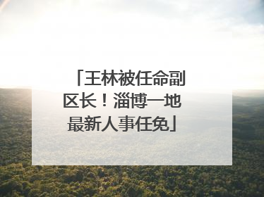 王林被任命副区长！淄博一地最新人事任免