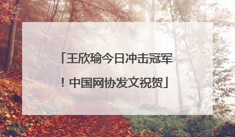 王欣瑜今日冲击冠军！中国网协发文祝贺