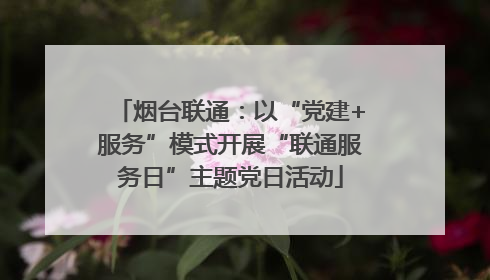 烟台联通：以“党建+服务”模式开展“联通服务日”主题党日活动