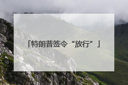 特朗普签令“放行”