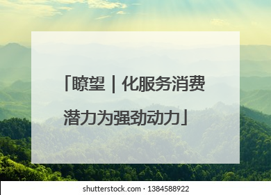 瞭望｜化服务消费潜力为强劲动力