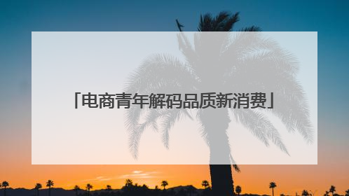 电商青年解码品质新消费