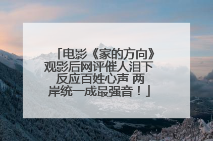 电影《家的方向》观影后网评催人泪下 反应百姓心声 两岸统一成最强音！