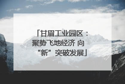 甘眉工业园区：聚势飞地经济 向“新”突破发展