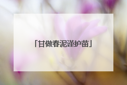 甘做春泥谨护苗