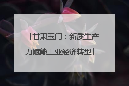 甘肃玉门：新质生产力赋能工业经济转型
