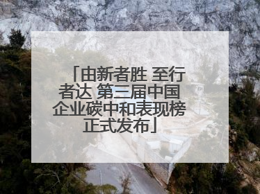 由新者胜 至行者达 第三届中国企业碳中和表现榜正式发布