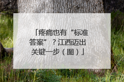 疼痛也有“标准答案”？江西迈出关键一步（图）