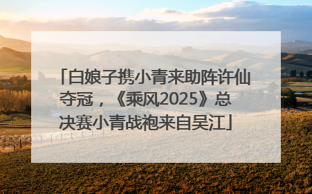 白娘子携小青来助阵许仙夺冠，《乘风2025》总决赛小青战袍来自吴江
