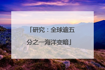 研究：全球逾五分之一海洋变暗
