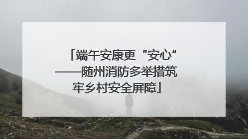 端午安康更“安心”——随州消防多举措筑牢乡村安全屏障
