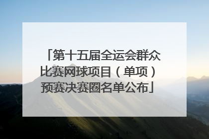 第十五届全运会群众比赛网球项目（单项）预赛决赛圈名单公布