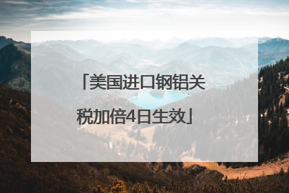 美国进口钢铝关税加倍4日生效