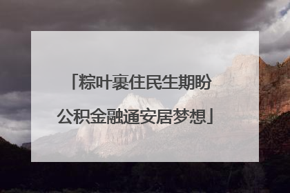粽叶裹住民生期盼 公积金融通安居梦想