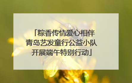 粽香传情爱心相伴 青岛艺发童行公益小队开展端午特别行动