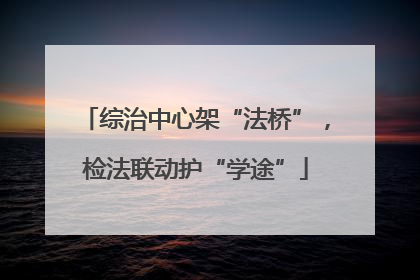 综治中心架“法桥”，检法联动护“学途”