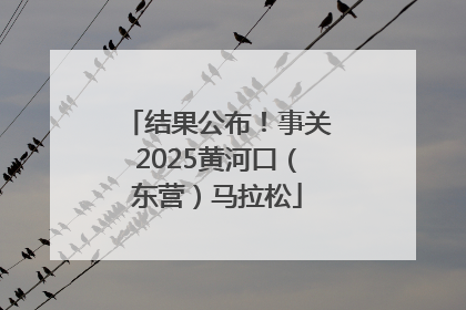 结果公布！事关2025黄河口（东营）马拉松