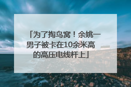 为了掏鸟窝！余姚一男子被卡在10余米高的高压电线杆上