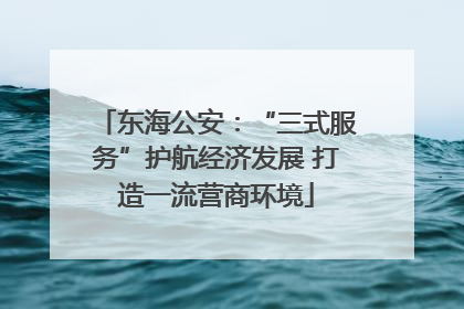 东海公安：“三式服务”护航经济发展 打造一流营商环境