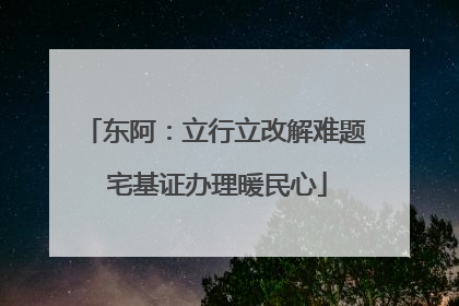 东阿：立行立改解难题 宅基证办理暖民心