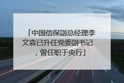 中国信保副总经理李文森已升任党委副书记，曾任职于央行