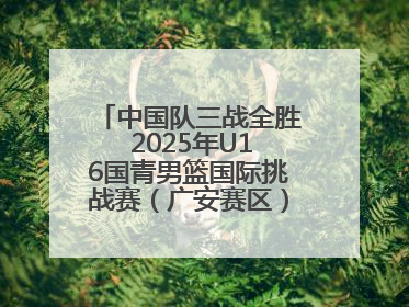 中国队三战全胜 2025年U16国青男篮国际挑战赛（广安赛区）圆满收官