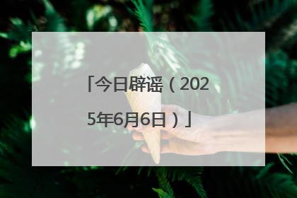 今日辟谣（2025年6月6日）