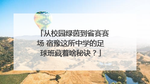 从校园绿茵到省赛赛场 宿豫这所中学的足球班藏着啥秘诀？