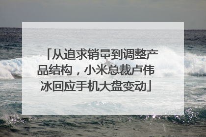 从追求销量到调整产品结构，小米总裁卢伟冰回应手机大盘变动