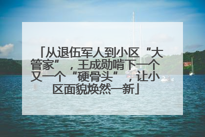 从退伍军人到小区“大管家”，王成勋啃下一个又一个“硬骨头”，让小区面貌焕然一新