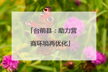 台前县：助力营商环境再优化