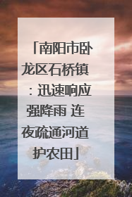 南阳市卧龙区石桥镇：迅速响应强降雨 连夜疏通河道护农田