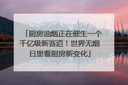厨房油烟正在催生一个千亿级新赛道！世界无烟日里看厨房新变化