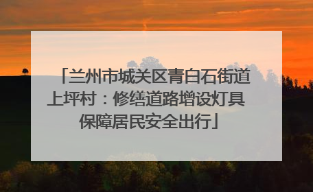 兰州市城关区青白石街道上坪村：修缮道路增设灯具 保障居民安全出行