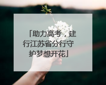 助力高考，建行江苏省分行守护梦想开花