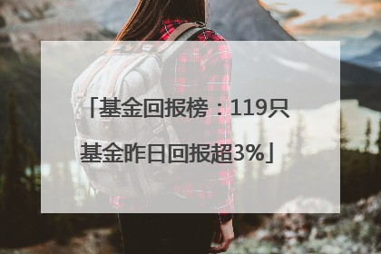 基金回报榜：119只基金昨日回报超3%