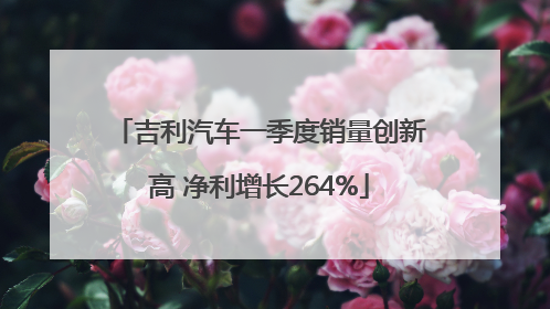 吉利汽车一季度销量创新高 净利增长264%