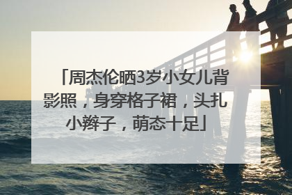 周杰伦晒3岁小女儿背影照，身穿格子裙，头扎小辫子，萌态十足