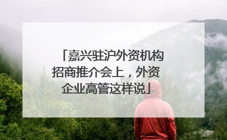 嘉兴驻沪外资机构招商推介会上，外资企业高管这样说