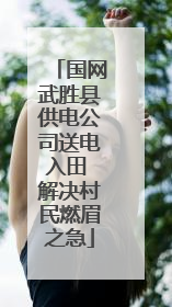 国网武胜县供电公司送电入田 解决村民燃眉之急