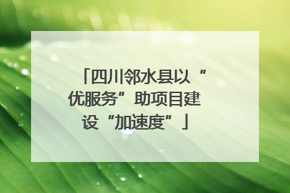 四川邻水县以“优服务”助项目建设“加速度”