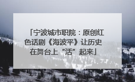 宁波城市职院：原创红色话剧《海波平》让历史在舞台上“活”起来