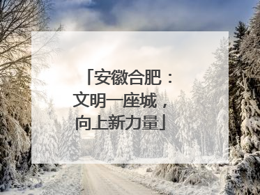 安徽合肥：文明一座城，向上新力量